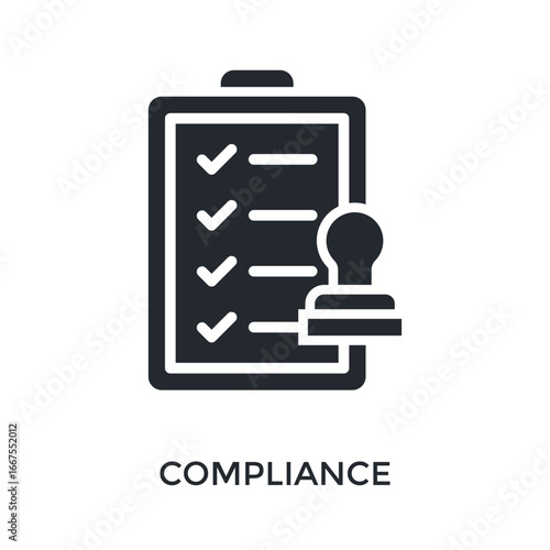 Compliance Icon Glyp Style. Vector Illustration For Graphic Design
