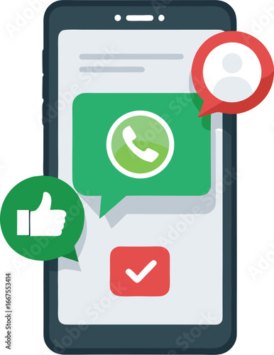 Smartphone messaging app with notifications