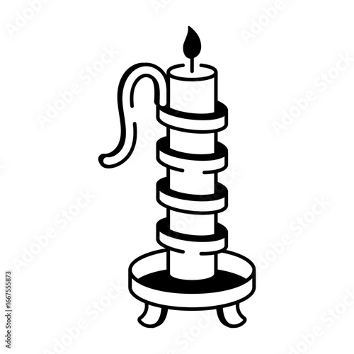 A drawing style icon showing a candleholder
