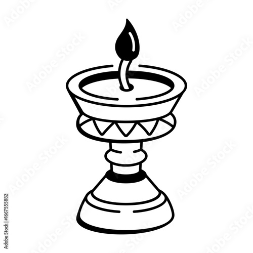 A sketchy style icon showing lamp light
