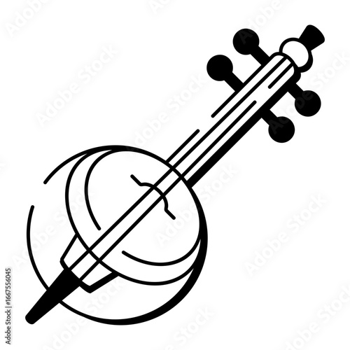 A sketchy style icon showing a string instrument
