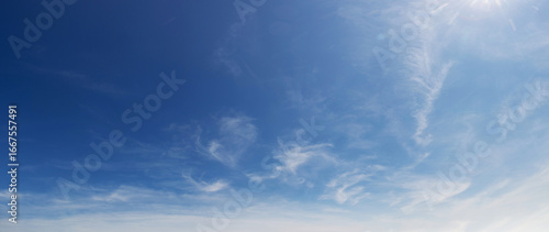 Fototapeta Naklejka Na Ścianę i Meble -  Teal blue sky gradient fluffy clouds calm, bright cloudscape soft, vivid background nature wallpaper serene outdoor aesthetics, cloudy summer background white spring winter season.
