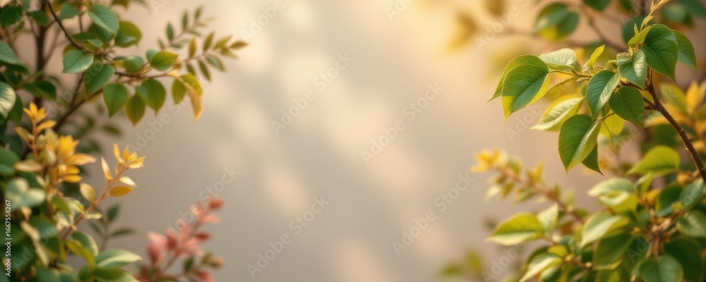 Fototapeta premium Foliage Frame with Sunlight