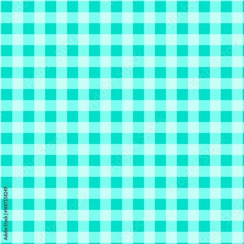 Turquoise Gingham Checkered Pattern Background – Seamless Fabric Design