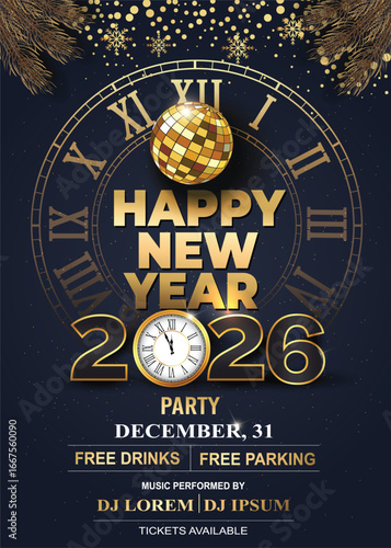 2026 Happy New Year Background for your Flyers and Greetings Card or new year themed party invitation. abstract vector illustration design
