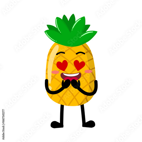 Cute Hand Drawn Crazy In Love Pineapple