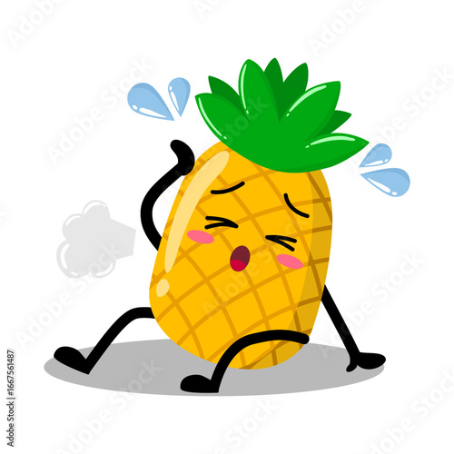 Cute Hand Drawn Tired Pineapple Sigh
