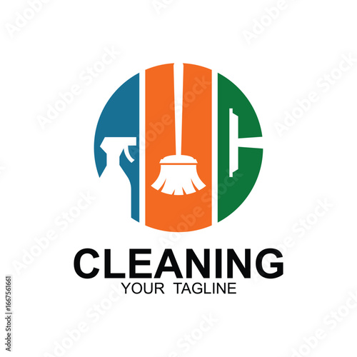 Home Cleaning Services Logo Design Vector