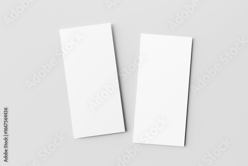 Blank DL flyer mockup for showcase your design to clients. Isolated on gray background	