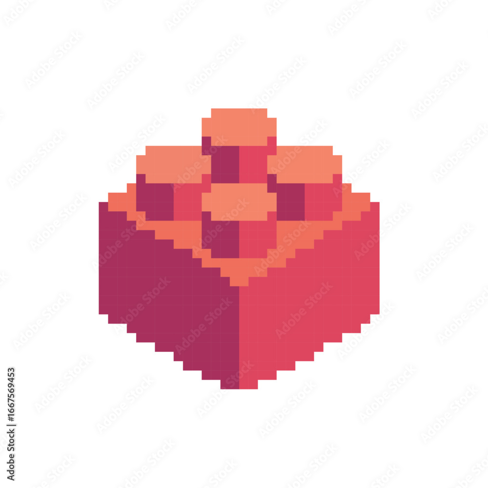 Fototapeta premium pixel art brick, vector illustration on isolated background.
