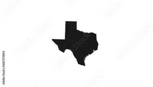 Simple black silhouette map of the state of Texas.