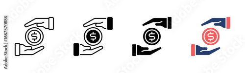 Saving Plan icon sheet multiple style collection