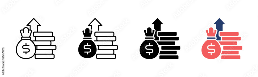 Capital icon sheet multiple style collection Capital icon sheet multiple style collection