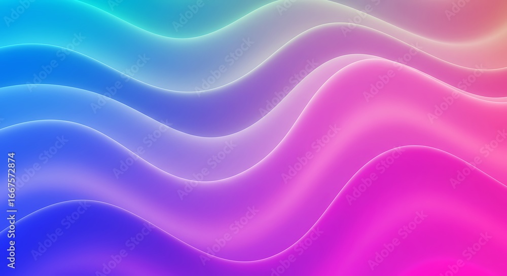 Obraz premium Smooth blue and purple satin waves create a flowing abstract art wallpaper