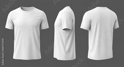 White tshirt mockup isolated on white background for fashion and apparel design