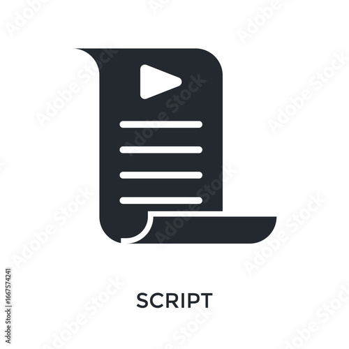 Script Icon Glyph Style. Vector Illustration For Graphic Design