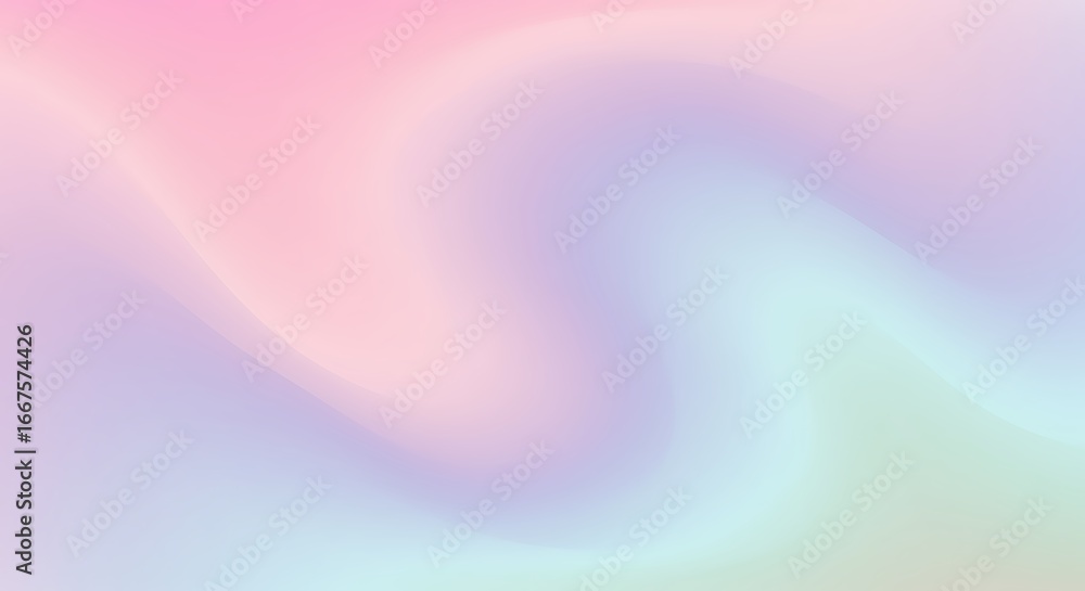 Obraz premium Soft pink and blue light waves swirl in a futuristic abstract digital art background