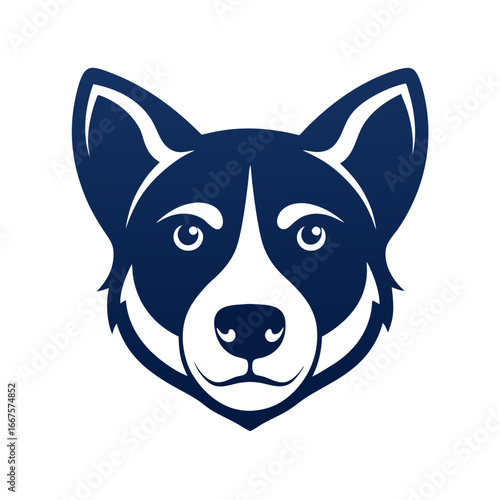 Alert canine companion with striking blue eyes and alert ears, perfect for branding and design