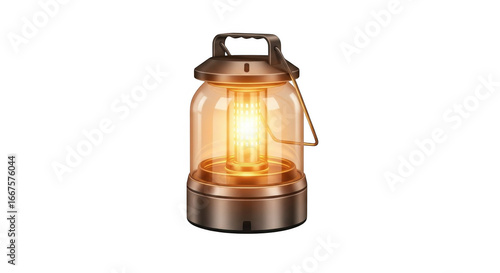 Vintage Style LED Camping Lantern with Warm Amber Light for Outdoor Adventures and Ambiance