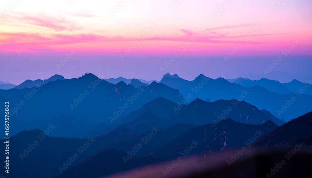 Fototapeta premium Mountain range at sunset