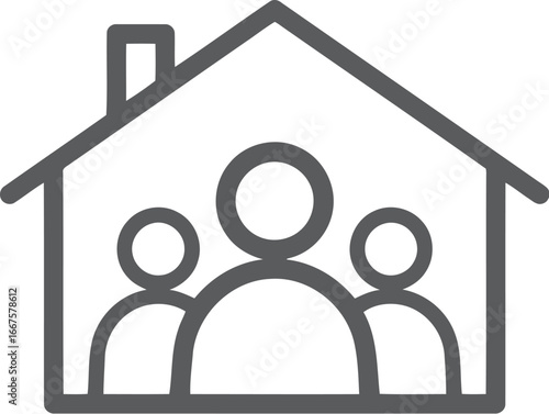 Family home icon safety shelter togetherness