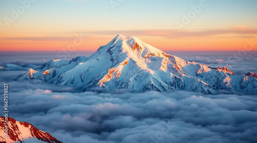 Snow mountain peak landscape scenic view clouds sky nature travel destination adventure outdoor amazing view