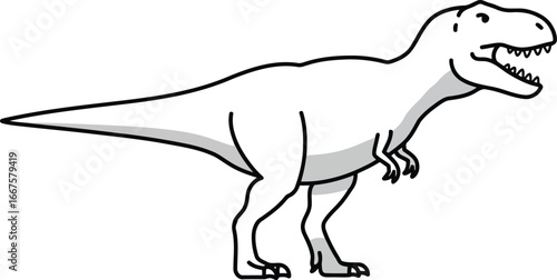 Dinosaur t rex cartoon outline