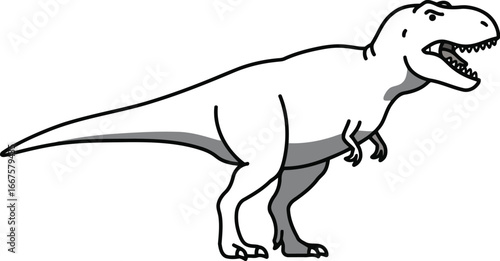 T rex dinosaur outline roaring prehistoric creature