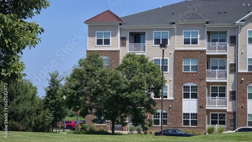 Bild auf Leinwand Residential Apartment Building Contemporatry Condominium Town Home Architecture