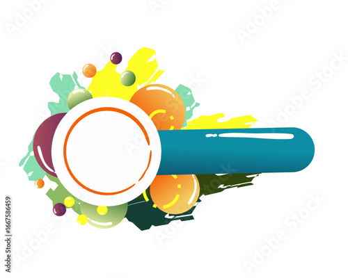 Colorful Abstract Design with Central Circle and Geometric Elements