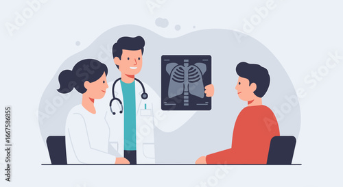 Doctor Explaining X-Ray Results to Patient Medical Consultation and Diagnosis