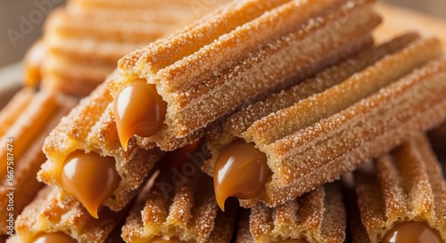 Delicious churros filled with caramel sauce a sweet treat perfect for dessert time