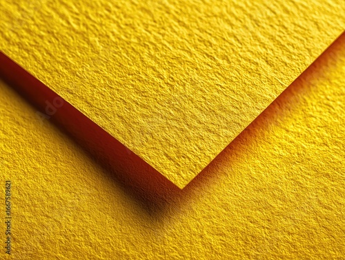 Close-up of two gold-yellow textured papers meeting at an angle
