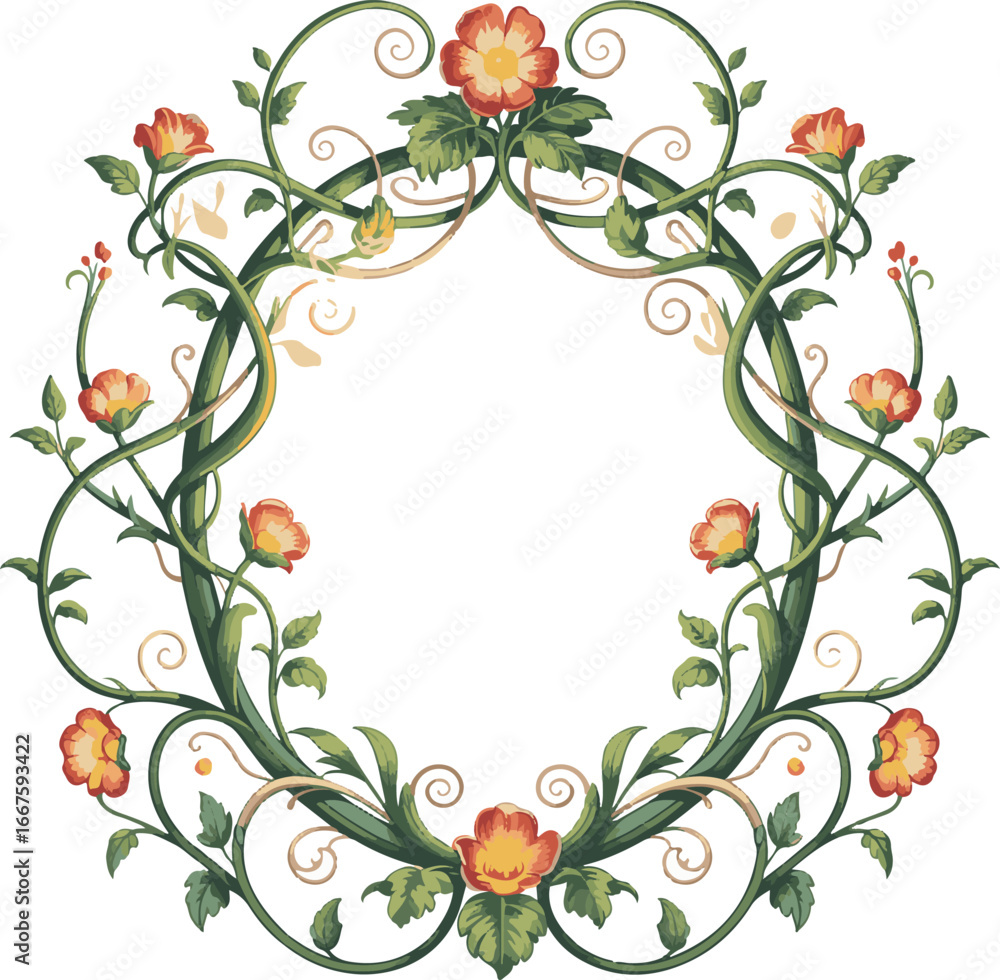 Fototapeta premium frame with flowers