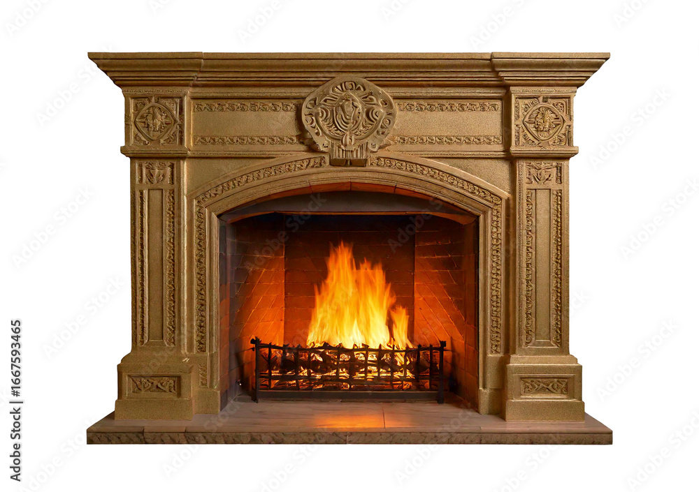 Fototapeta premium fireplaces isolated on transparent or white background