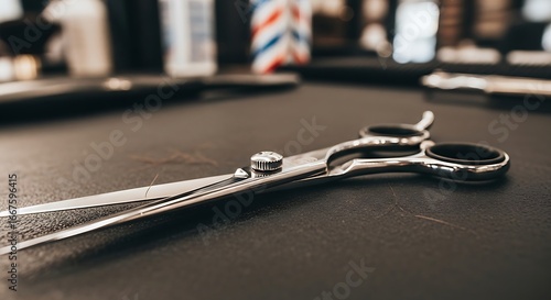 Barber shop shears on table