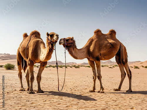 camels in the desert