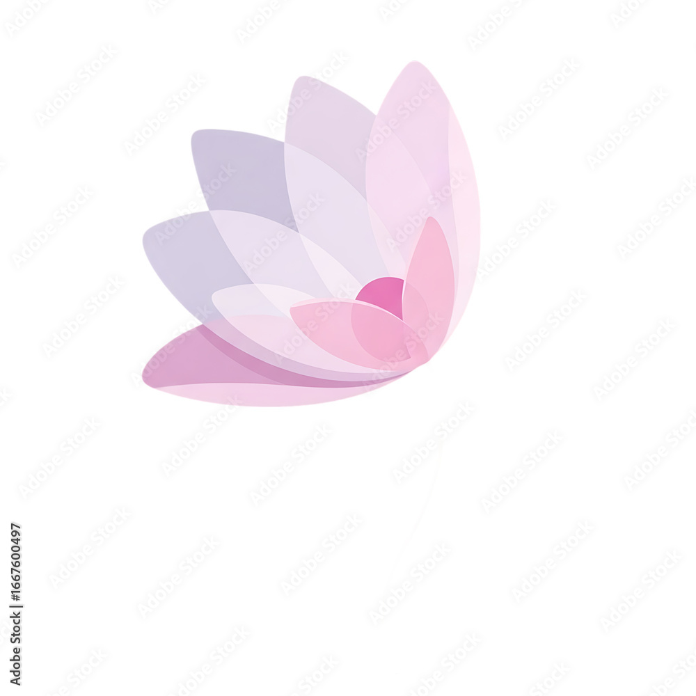 Fototapeta premium Delicate watercolor style flower bud with subtle gradient petals and stem transparent background