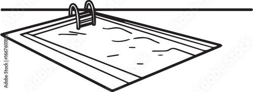 Inviting swimming pool illustration for summer fun and relaxation, perfect for vacation promos and travel blogs, originally created as a scalable vector graphic