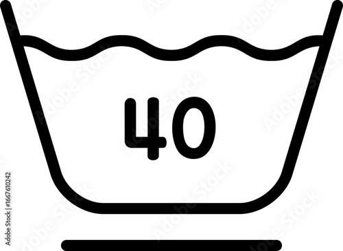 Laundry icon. 40°C mild wash