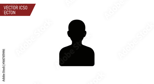 Black silhouette of a person or user avatar, simple design, representing profile and identity concept