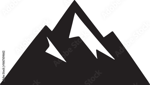 Majestic mountain silhouette vector, perfect for nature, landscape, and outdoor adventure designs.