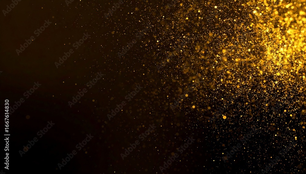 Obraz premium Golden Glitter Burst, Dark Background