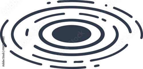Abstract Ripple Effect Design Element wave circle concentric icon logo vector illustration