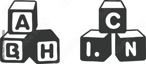 Alphabet Blocks Stacked for Learning and Play education childhood baby toddler game