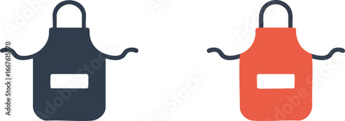 Apron Icons Black and Red Kitchen Aprons cooking chef cook restaurant bakery