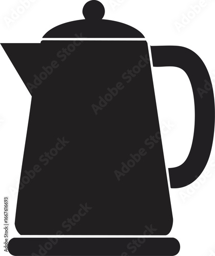 Black and White Teapot Vector Illustration tea pot kettle drink beverage hot