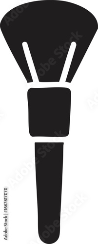 Black Makeup Brush Silhouette on White cosmetic beauty powder face tool accessory