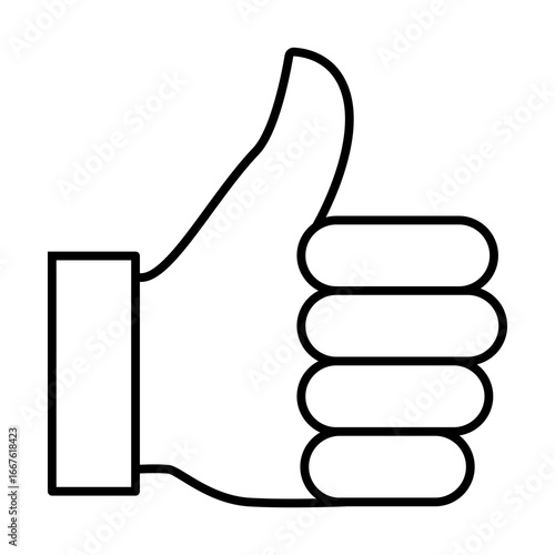 thumb up hand sign line icon with editable stroke