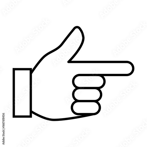 pointing hand sign line icon with editable stroke